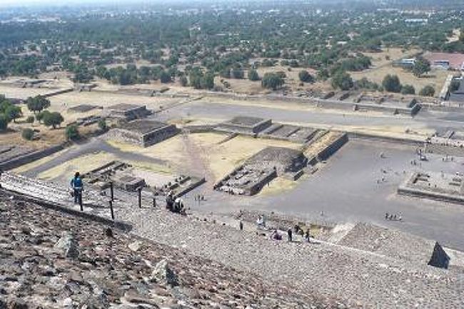 太陽のピラミッド、<br />頂上からの眺め。