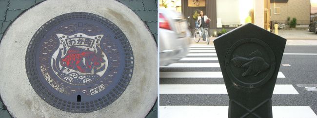 大和郡山は金魚の養殖が盛んで、今では全国有数の金魚産地なのだとか。<br /><br />36種類の金魚を展示してある金魚資料館なる物に興味が湧いたのですが、JR郡山駅とは反対の方向に15分位歩く所だった為断念(>_<)<br /><br />町のシンボルの金魚を到る所で発見！！