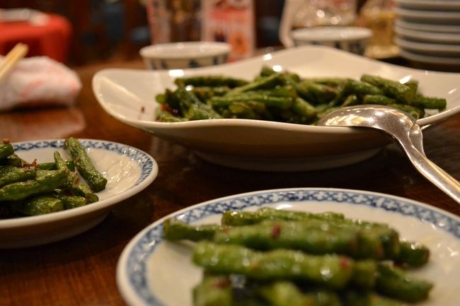 今の時期高くなっているいんげんの炒め物。<br />こちらも豆チ炒めなので、シンプルです。<br />男性陣は食が進むと言ってアルコールがガンガン進んでます。