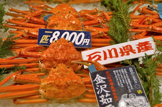 新鮮な魚売り場を見て回ります。
