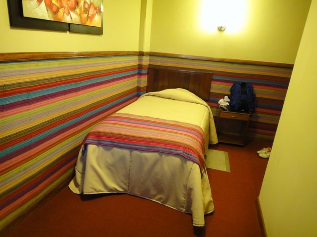 予定時間を2時間軽々超えて、16：30頃プーノに到着しました。<br />6時間程の移動時間でした。<br />バスターミナルにおばちゃんの客引きがいたので、明日のウロス島半日ツアーと、ついでに明後日のナスカ行きのバス切符を購入しました。<br />ホテルは地球の歩き方にのっていたHostal Internacionalを見学。<br />値段も部屋も良かったので、早速チェックイン。<br />標高が高いせいか、部屋にいても肌寒いです。<br />宿泊客が自由に使えるインターネットがあり、便利でした。