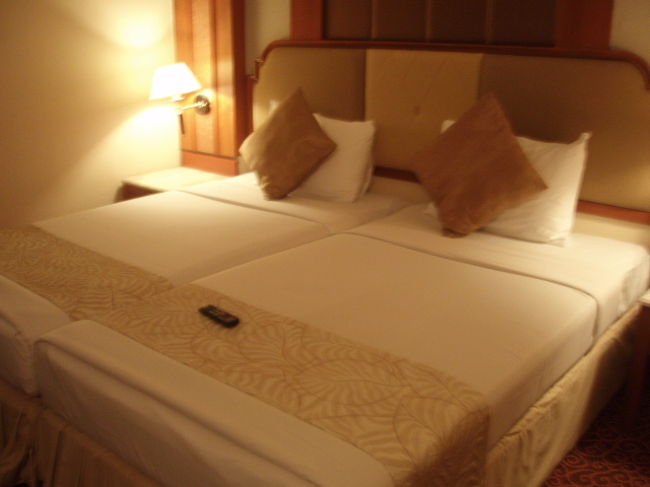 古さも感じるけど冷蔵庫、セイフティボックスも付いています。今回はこのホテルに４連泊します。お腹が空いたし、お水とビール買わなくちゃ。