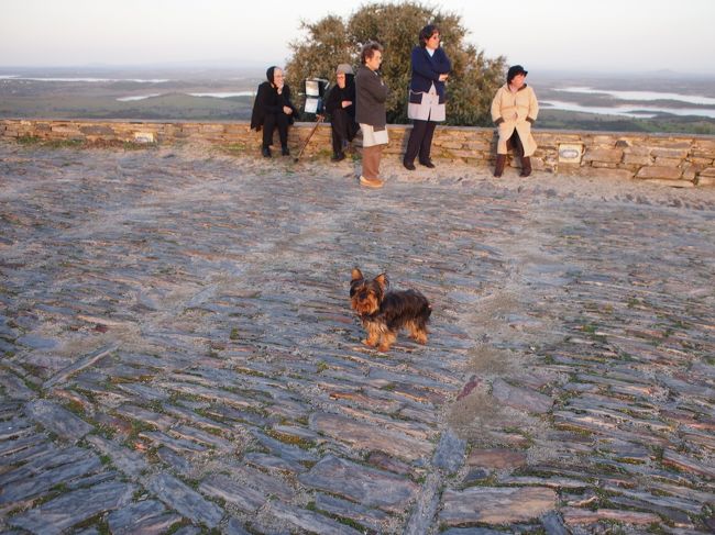 アレンテージョ地方の　衣装を纏った　年配のご婦人たちも　日没を無言で　見守っています。