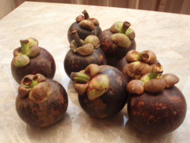 ヤワラートで買ったマンゴスチン１kg　１００バーツ。マンゴスチン大好き。この１kは食べられる。ヤワラートは美味しそうな果物沢山売っていました。一息ついて、アジアンハーブアソシエイションに予約を入れました。夜はトンローソイ３８の屋台に行きます。