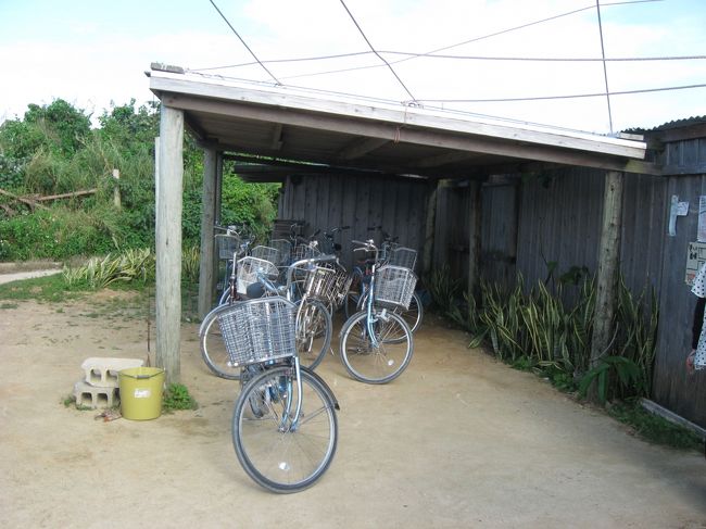 軒先に並ぶ自転車たち。