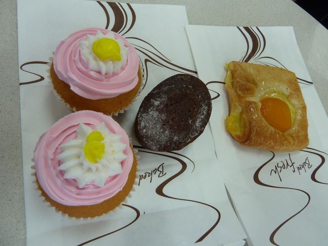 ポート・スティーブンスまで200km以上あり、<br />途中のサービスエリアのようなところで朝食。<br /><br />マクドナルドともう１店舗ありましたが、我が家はMcDのマフィン。<br />結構高い・・・。<br /><br />道中、ガイドさんが色々とOZ話をしてくれました。<br />朝が早かったので寝ている人も多かったですが、<br />（我が家も大半を寝ていました）<br />起きて聞いていた部分は非常に興味深かったです。<br />話の上手なガイドさんでした。