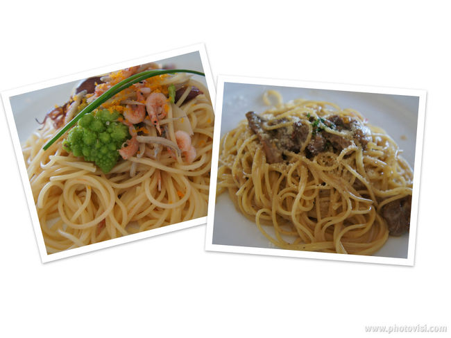 パスタセットを。<br /><br />でも、ちょっと麺が茹だり過ぎで、アルデンテはどこへ？