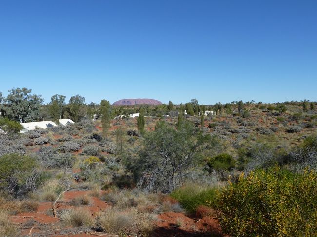 そして、パイオニア展望台から見えるエアーズ・ロック。少し距離はありますが、感慨深いものがありました。