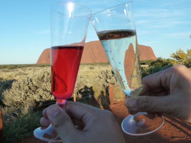 サンセット・ビューイング・エリアに着いたら、ホテルで買ってきたスパークリング・ワインとスーパーで買ってきた子供用のジュースを、これまたスーパーで買ってきたプラスチック容器（シャンパン・グラスもどき）に入れました。<br /><br />私は運転するので、注いだスパークリング・ワインは嫁がしっかりと堪能してくれました。