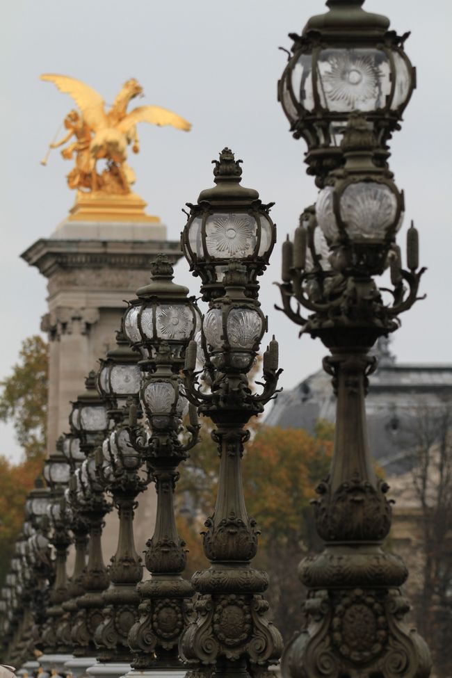 モーリス・ルジャンドル　ミニプリント　「パリ、アレクサンドル3世橋、雨の降る中」 アレクサンドル3世橋のたもと、期間限定！ le Génie d'Alex