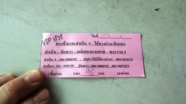 アヌサワリーまでのチケット。復路も90Bでした。