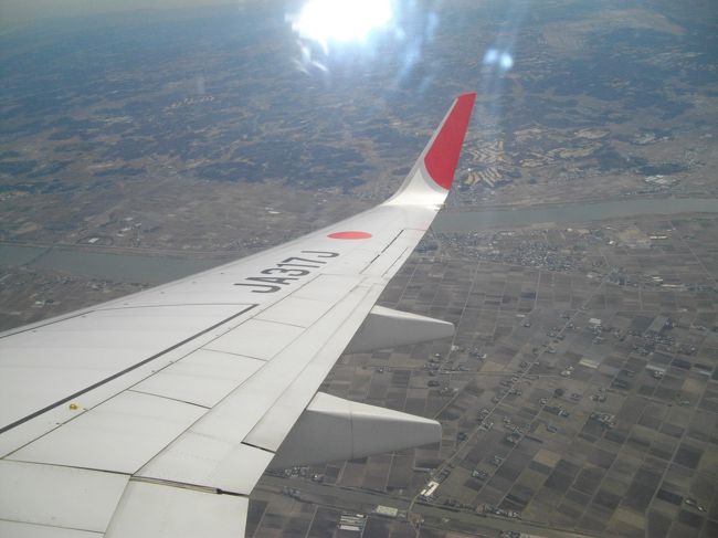 初めての飛行機外が見え「ちょっと怖い」とか言ってます。<br /><br />