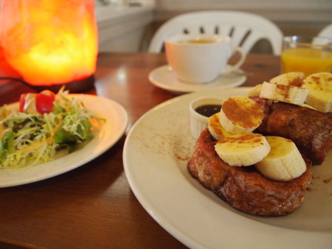 朝食も選べます。<br />フレンチトーストセットにしました。<br />ちょっと量が多いと思いながらも、また完食。