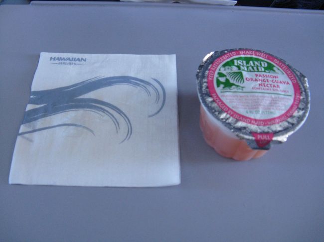 短い時間ですがジュースが出ます。もちろん無料です。あと離島行きだけ簡単な地図を配っていました。自分は貰いませんでした。