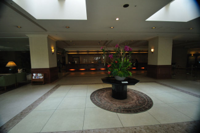 あっという間に着いた、風はあるが雨はまだ降らない。歩きでもよかった。<br />リザンシーのロビー