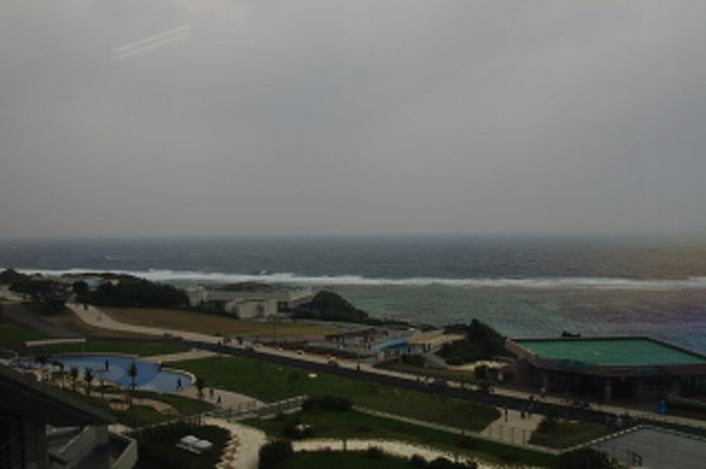 相変わらず風が強い、しかしホテルに帰ってニュースを見てびっくり、本土は台風並みの嵐だった。