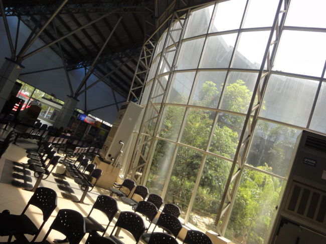 バスターミナルの様子。ジャングルがあるのがクアラルンプール空港と似ていますね〜