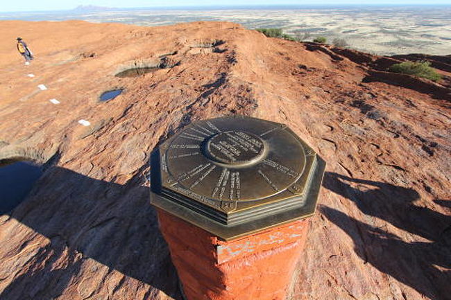 エアーズロック頂上にある方位盤