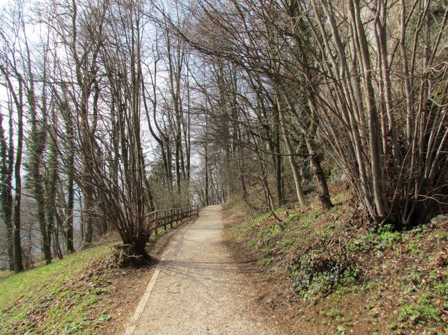 ★ブレッド城への道★<br />民家の横を通り過ぎ、山道に入っていく。観光客と言うより、地元の散歩している人みたいな感じの人がいた。