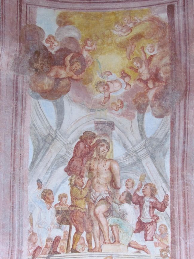 ★ブレッド城★<br />天井の絵。なんていうか、素朴な絵。