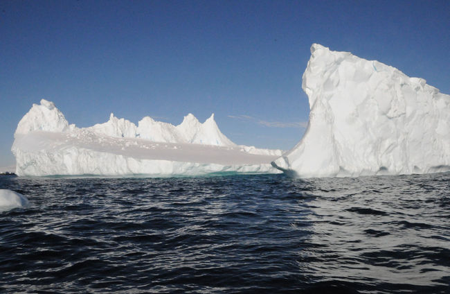 白い大きな氷山があるところに来た。