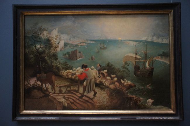 ブリューゲル（父）作『イカロスの墜落』。