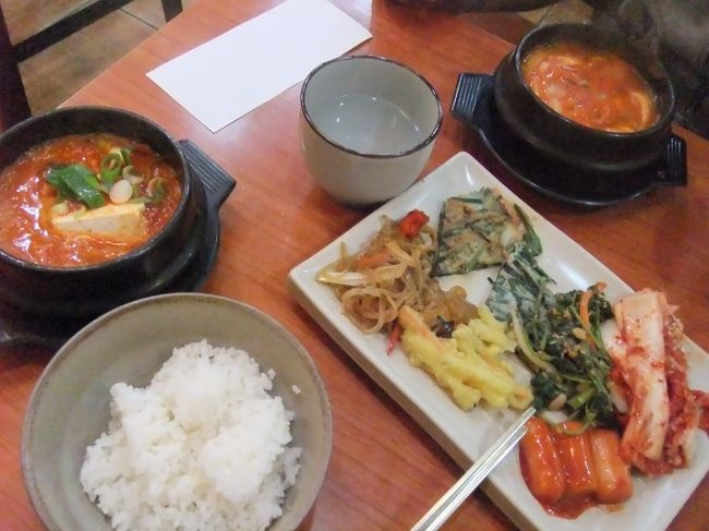 私はキムチチゲ、旦那はテンジャンチゲを。各W69,000。<br />ビールがW1,300くらいだった気が・・・安い！<br /><br />キムチチゲはやや酸っぱくてイマイチだったので、テンジャンの方がいいかも。