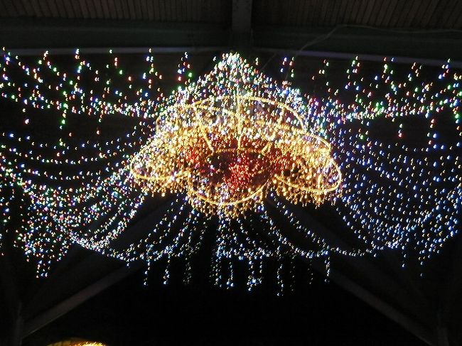 夕食後、外では、イルミネーションが展示されていましたので、写真をパチリッと…