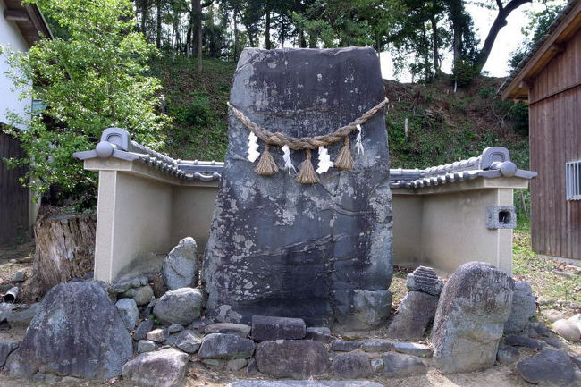 甘樫坐神社の境内に、大きな石が祀ってありました。立石と呼ばれる石で、飛鳥には他にも何ヵ所かに同じような石があるそうです。これも飛鳥の謎の石造物ということになるのでしょうか。<br /><br />毎年この石の前で「盟神探湯（くがたち）」という神事が行われるそうです。煮え湯に手を入れてヤケドをしたら有罪という、古代のちょっと（かなり）無茶な裁判に由来する神事だそうです。
