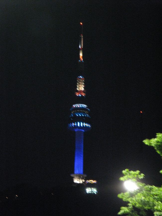 23:30<br />宿に戻り、明日に備えてやすむことにします。<br /><br />帰路、Nソウルタワーが闇に浮かび上がっていました。<br /><br /><br />（明日も食べるぞー飲むぞー！！）