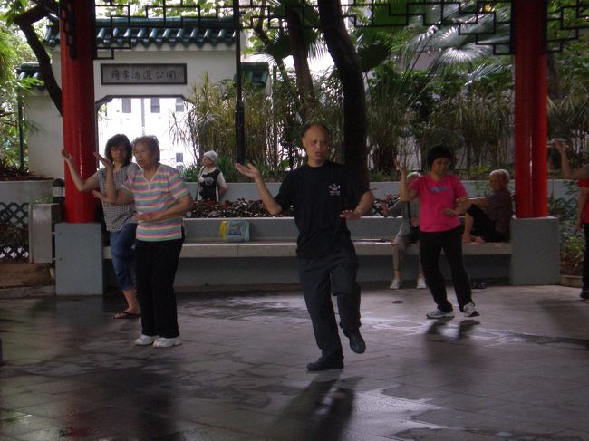 【太極拳】<br /><br />張り切って早めの時間帯に出発したので、終点側に到達した時間帯は太極拳の時間でした。<br /><br />本当はここで終わりではなくて、キャット・ストリートとノーホーを辿って元のエスカレーターに戻ったのですが、それは別のアルバムにまとめます。<br />