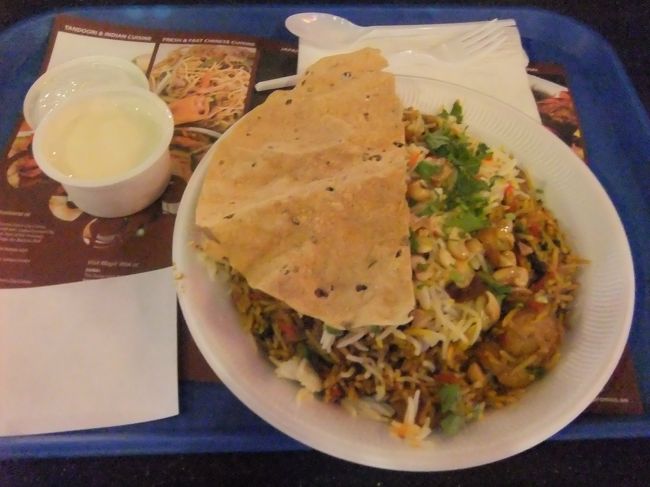 一番アラブっぽい料理を選んだつもりが、実はインド系のお店でした。笑<br />でもかなりおいしかった！<br />短く切ったパスタっぽいやつとご飯が混ざったカレー味。<br />