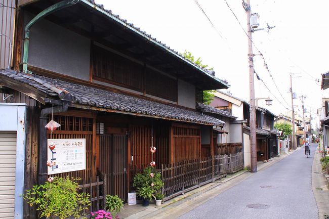 奈良町には狭い玄関の両側に「鹿格子」と呼ばれる細かい格子窓を構えた町家が多くあります。狭い間口はその幅によって税金がかけられた名残でもあります。