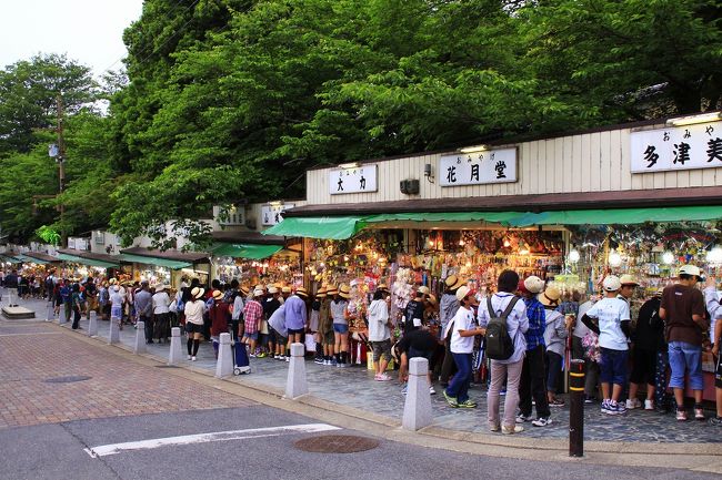 その猿沢池の西側には昔ながらの土産物店が軒を連ねており、小学生を中心に修学旅行生がこれでもか！というほどたくさん買物をしていました。どことなく懐かしい光景です。