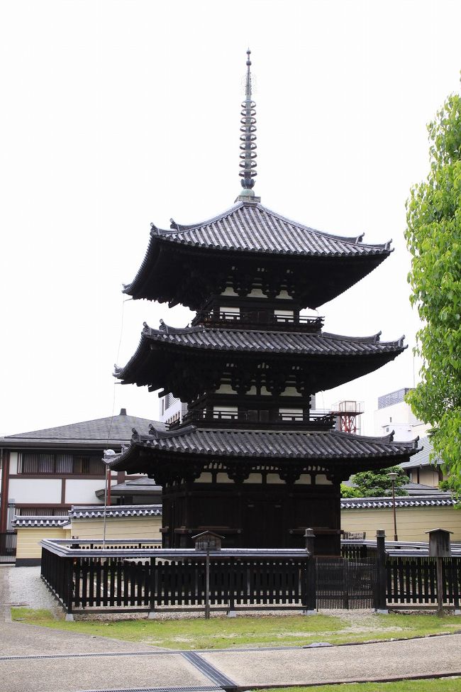 南円堂の西側にある三重塔は興福寺で最古の建造物で、国宝に指定されています。