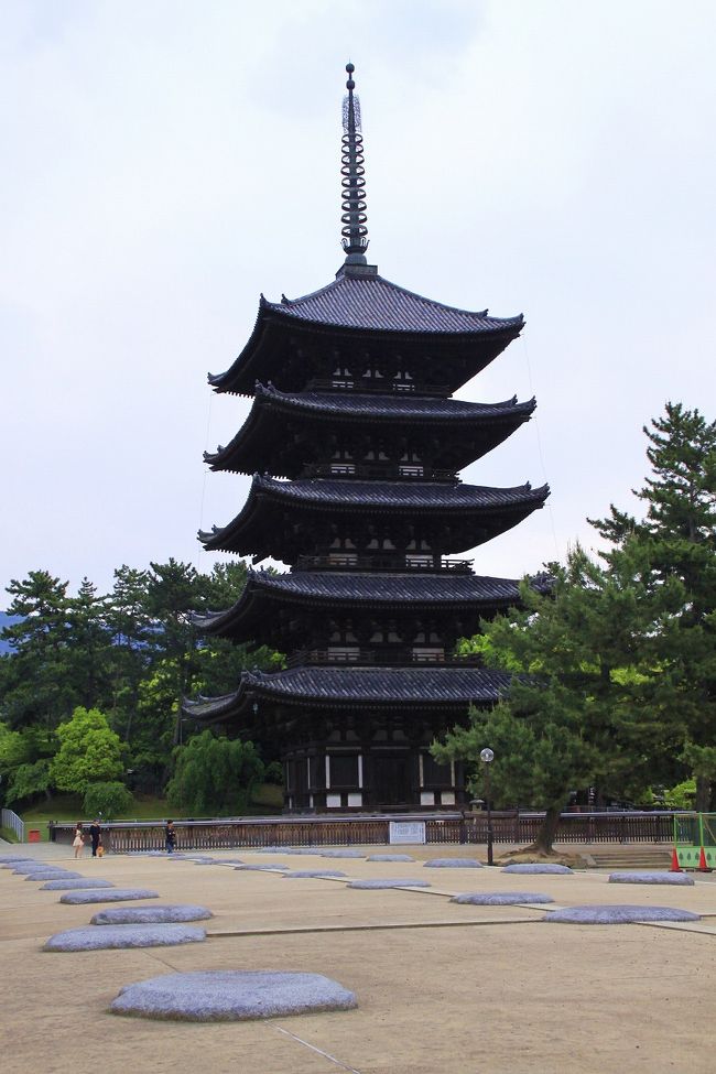 一方、興福寺のランドマークでもある五重塔は、現在残っているのは室町時代に建造された６代目のもので、こちらも国宝に指定されています。