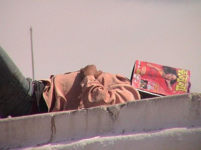 チベット仏教の聖地だけあって、<br />観光客（巡礼者？）も多い。<br /><br />ネパール人。<br />欧米人。<br />そして、寝てる人。<br /><br />ネパールにも、シエスタがあるらしい。