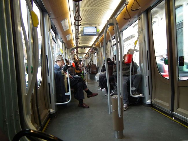 　ルイーズから、トラムでFaiderまで行けばいいのです。<br />　ルイーズを通るトラムは3路線あって、ここから引き返していく97番、北の方から遠路はるばるやってくる94番と92番があります。たまたまそこへ94番がやってきましたので、ぽんと飛び乗りました。これはルイーズ通りをまっすぐ公園まで行って、東に折れてまた南へ下っていくという路線です。<br /><br />　この日はやっぱり寒くて、横のおじさんなんか、手袋までしています。