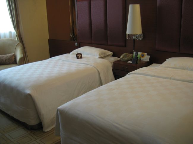 ツインの部屋に泊まるのは、サイパン以来<br /><br />一つあれば充分ですが、二つあると荷造りが楽です<br /><br />チベットにはエコノミークラスで飛ぶので、<br />サイズも重量もオーバーのスーツケースを置いてくことに<br /><br />チベットに二泊後、またこのホテルに戻って一泊します