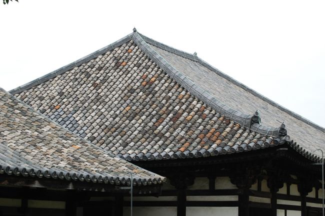 行基葺き<br />約1400年前の瓦が残ってます。<br /><br />詳しい説明が、御堂の前に有る収蔵庫で確認できます。ここも見応えがあります。