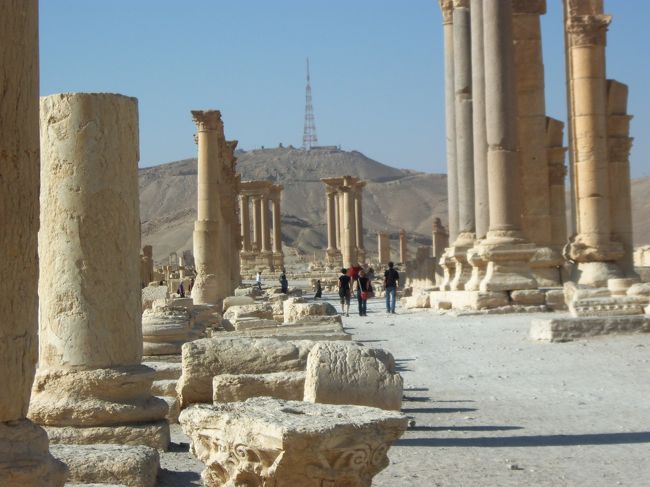 　きれいな形で残っている列柱道路<br /><br />