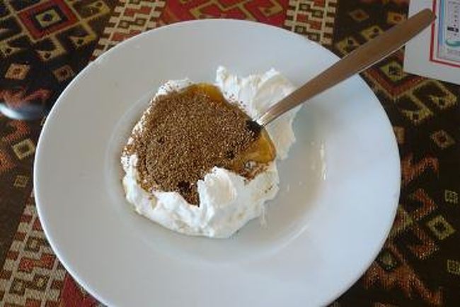 トルコヨーグルト<br />(はちみつ、けしの実)<br />３TR<br />酸味がなくて、硬さもしっかりしてて、<br />まるでクリーム？<br />はちみつが濃厚で美味しかった〜！<br />またまた後悔(はちみつ、買ってくればって；；)