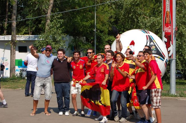 スペインサポータ。<br />仲間で来れるってうらやましい。