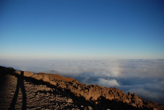 出発<br /><br />あっという間に富士山の高さを超え<br /><br />3500メートル付近<br /><br />雲海がすごい！！