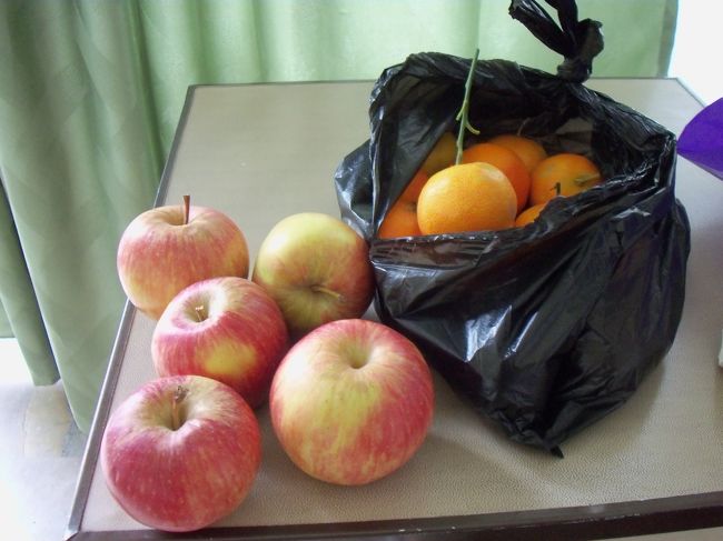 帰りにミカンとリンゴを買いました。（合計で１００ＳＰ　２００円）<br />