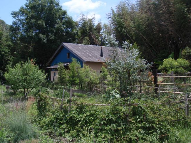 お昼は、矢田寺から車で30分ほどのところにある<br />「樸木」（あらき）というお店へ。<br /><br />遠くから見ると、青い農作業小屋？という感じ…。