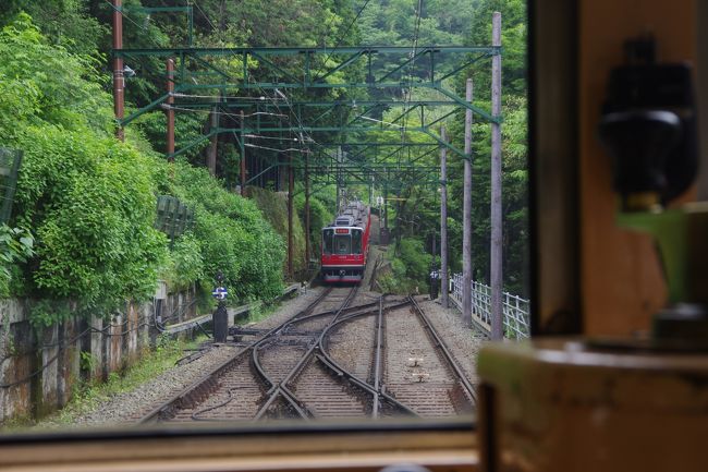 ここは文字通りの登山鉄道のため、スイッチバックになっているところが３ヶ所もあるんですよ。<br />こんなところって、珍しいですよね。<br />私たちは右下から上がってきて、あの電車が駅に入ってきたら左側の線路に入ってきますよ〜。<br /><br />私が四十数年前に九州に行ったとき、肥薩線で体験したループ線やスイッチバックの線路を思い出しましたよ（おぼろげな思い出ですけど）。<br /><br />★↓は箱根登山鉄道のスイッチバックのあるところです（青い電車のマークのあるところです）。<br />https://maps.google.co.jp/maps/ms?msid=215057171961161454984.000481095a25f29d1a6db&amp;msa=0&amp;ll=35.232773,139.080112&amp;spn=0.018403,0.019462
