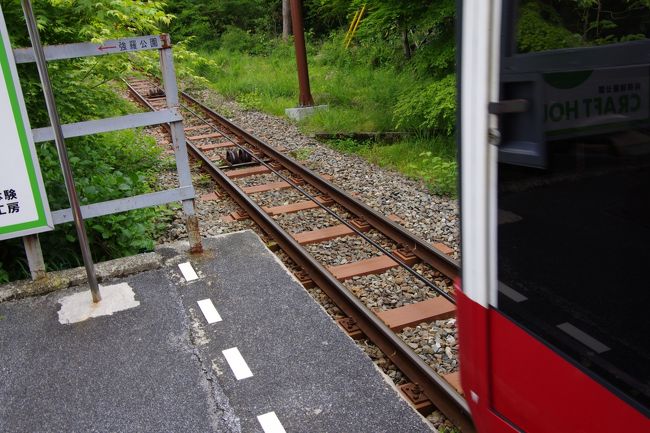 ここのケーブルカーの特徴は、ワイヤーで牽引されることですね。<br /><br />レールの真ん中にワイヤーがありますね。あれで電車を引っ張っている(^^)<br />私もカミさんに引っ張ってもらいたいモンです。<br />　↑これ、マジメな話です。<br /><br />歯車式のケーブルカーもありますね。お客さんがケーブル（鋼索）式か歯車式（ラック式）かをいちいち見ていないことから、ケーブルを使ってないけど「ケーブルカー」と言ってしまうことがよくありますよね。<br /><br />★ケーブルカーの詳しいことは↓にて。<br />http://ja.wikipedia.org/wiki/%E3%82%B1%E3%83%BC%E3%83%96%E3%83%AB%E3%82%AB%E3%83%BC<br />★パナマ運河の機関車も歯車式でしたね（拡大してご覧下さい）。<br />http://4travel.jp/traveler/2egatsrofsu/pict/14291754/