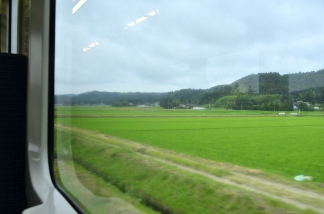 車窓から広がる田園の新緑風景を眺めながら、ゆっくりと列車に揺られて・・・