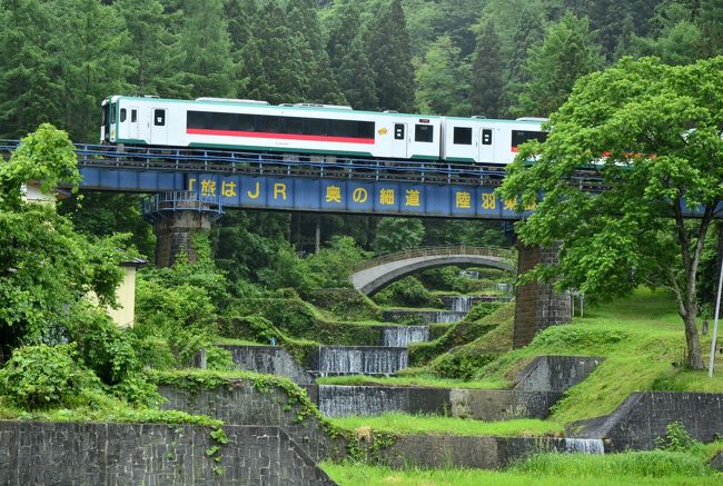 国道47号から陸羽東線を・・・素晴らしい「奥の細道」の風景ですね！